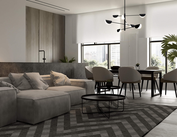 Żyrandol wiszący Mollis MOD126PL-08B do salonu czarny