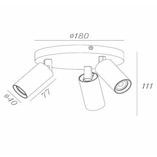 Sufitowa lampa potrójna RITMO 09942/13/30 tuby metalowe czarne