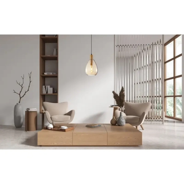 Zwisająca lampa Zulo PND-27812-BRO-AMB Italux drop łezka bursztynowa