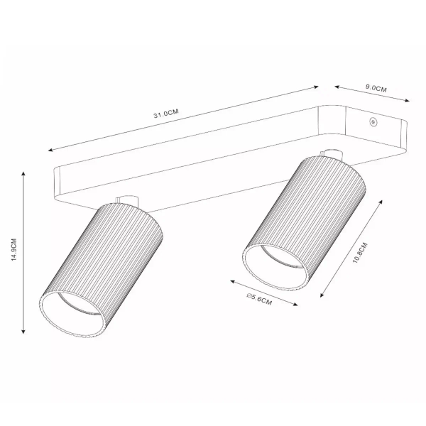 Podwójna lampa przysufitowa CLUBS 09939/02/30 Lucide tubki czarny