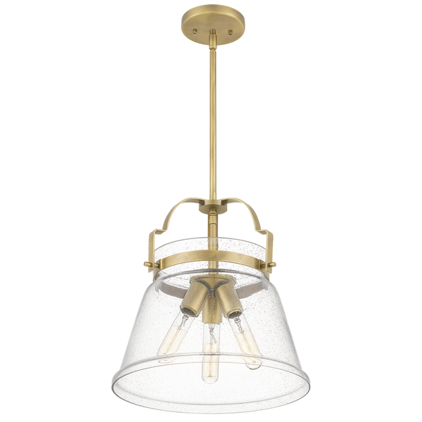 Szklana wisząca lampa QN-WIMBERLEY-P-WS retro mosiądz