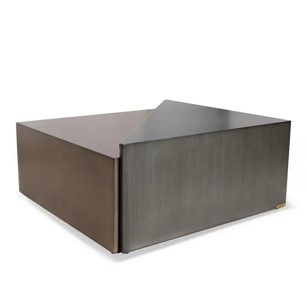 Kwadratowa ława KABUKI MM001501100376 czarna złota metalowa 98cm