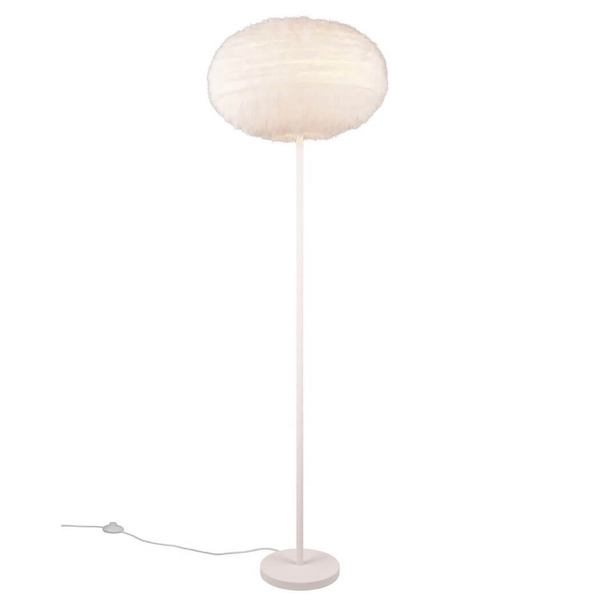 Podłogowa lampa do salonu Furry R41581001 plusz biały