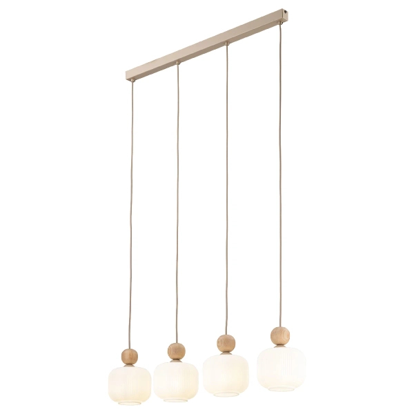 Lampa wisząca nad stół Ballo 11051 podłużna na belce biały beżowy