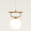 Lampa zwisowa do salonu kula Tes 33631 Sigma glamour mleczny klosz złota