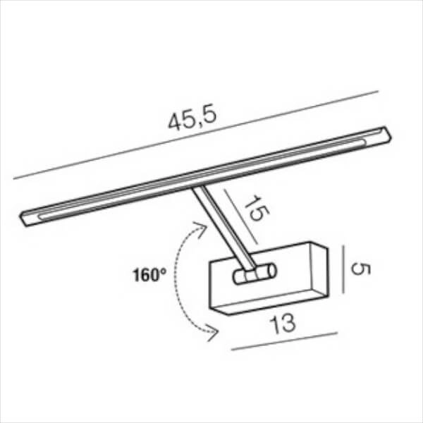 Ścienny kinkiet nad lustro Monalisa LED 8W 3000K czarny chrom