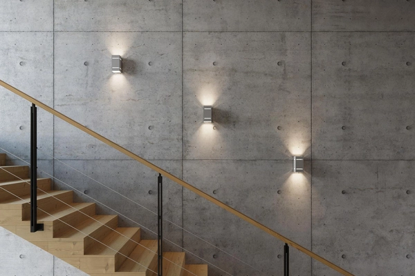 Kinkiet LAMPA ścienna SL.0479 metalowa OPRAWA prostokątna z wycięciami szara