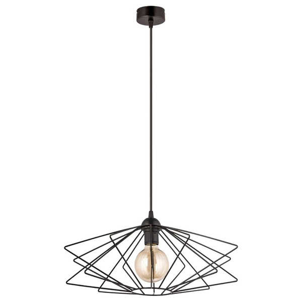 Wisząca lampa druciana klatka VEN W-CORF/C BK loft czarna