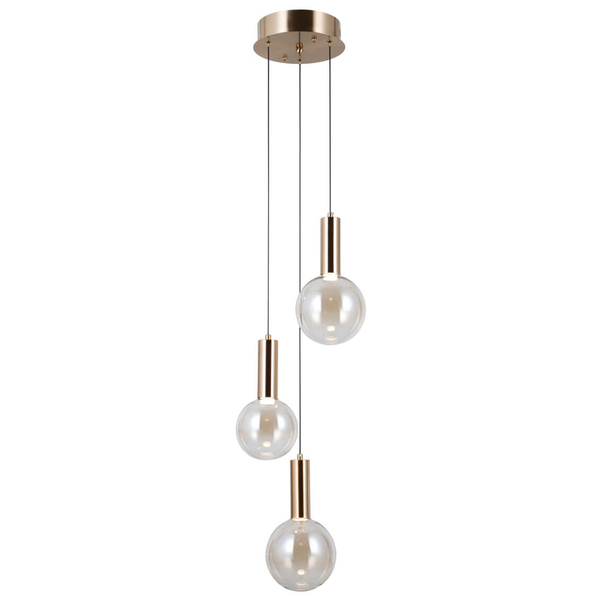 Zwieszana lampa Strela PND-34378-3S-HBR LED 45W 3000K złoty bursztynowy