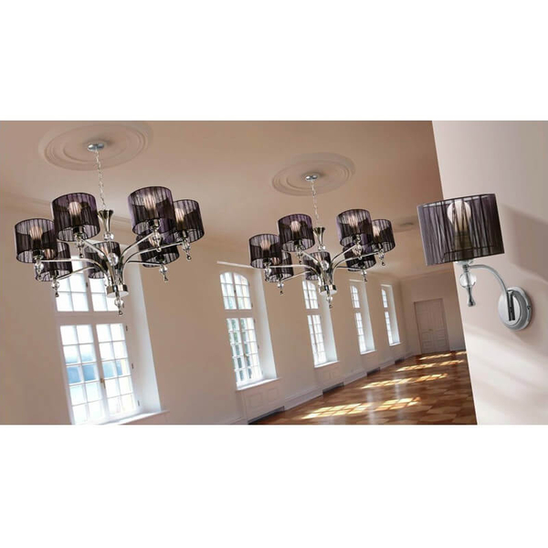 Wisząca lampa jadalniana Impress elegancka brązowa chrom