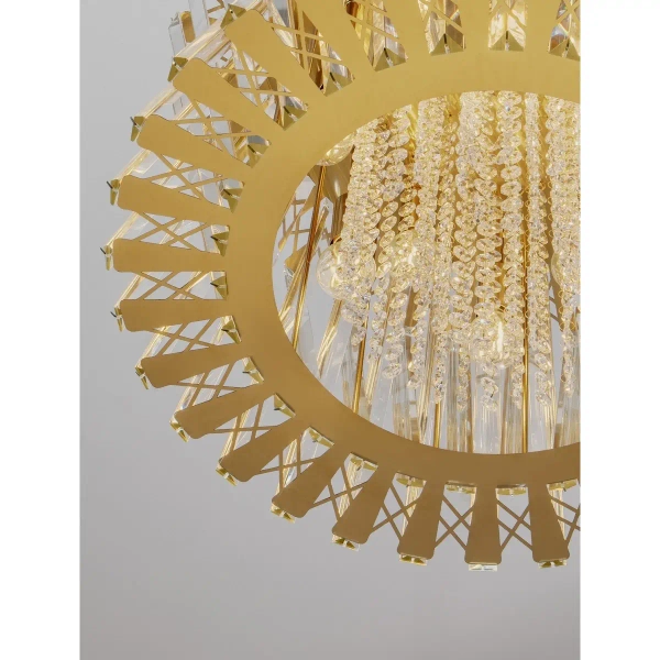 Lampa wisząca glamour MELUNTO LE45152 kryształki do salonu złota