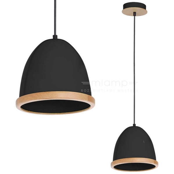 Skandynawska LAMPA wisząca STUDIO MLP8852 Milagro hygge OPRAWA zwis czarny drewno