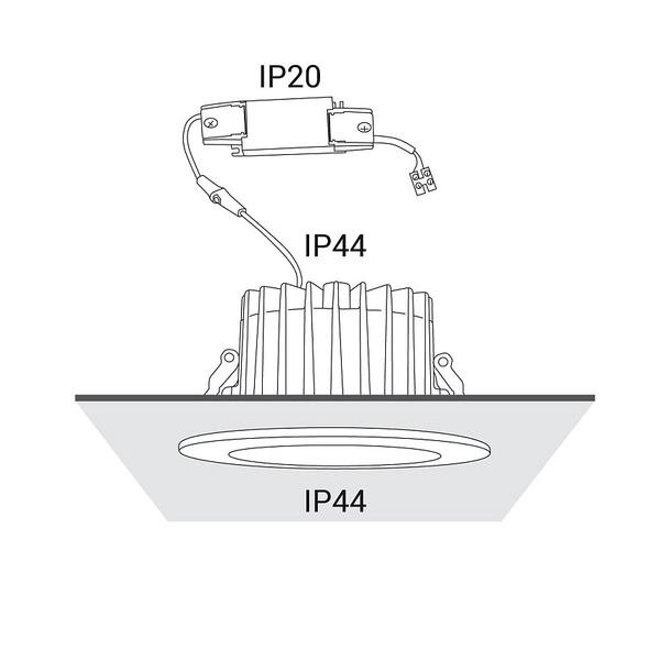 Sufitowa LAMPA wpust KEA 8772 Nowodvorski łazienkowa OPRAWA wpust LED 20W 4000K metalowy IP44 biały