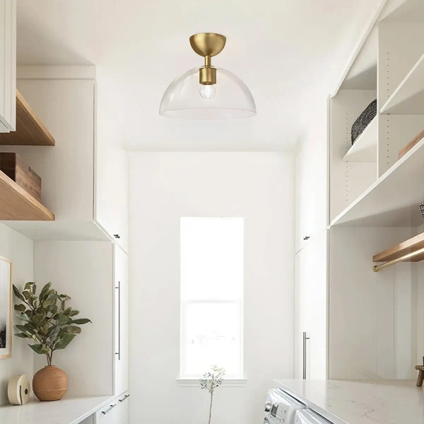 Minimalistyczna sufitowa lampa Jude ALM-JUDE-SF-GD-CL szklana złota