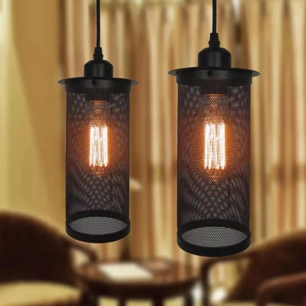 Wisząca lampa Midnight Abigali-ZAE27 Abigali siatka tuba czarna