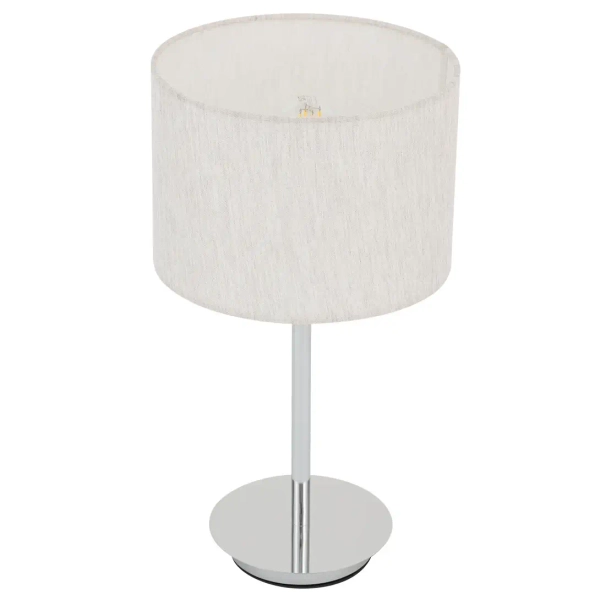 Stołowa lampa z abażurem HOTEL MOOD 11778 tkaninowa beżowa chrom
