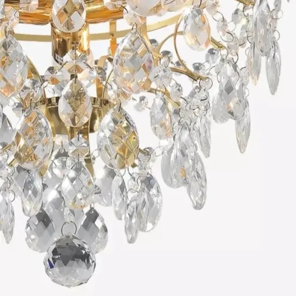 Sufitowa LAMPA pałacowa ROSENDAL 100538 Markslojd plafon OPRAWA kryształowa okrągła glamour crystals przezroczysta złota