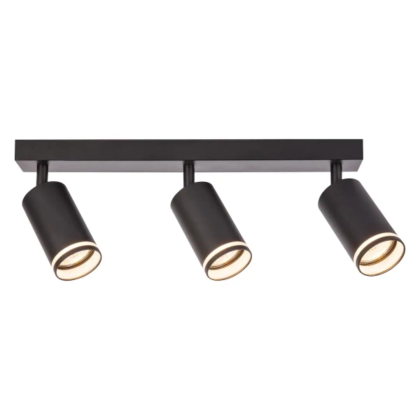 Potrójna sufitowa lampa Pipe Ring Spot ML2071 na belce czarny