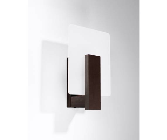 Naścienna lampa salonowa Lappo SL.1096 Sollux biała drewno wenge