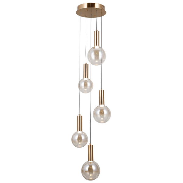 Lampa zwieszana Strela PND-34378-5S-HBR LED 125W 3000K złoty bursztynowy