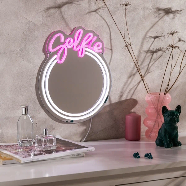 Podświetlanie lustro SELFIE FM-MT07 NEON 3,4W do sypialni srebrny