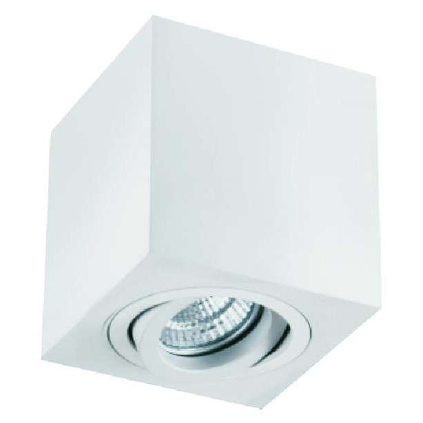 Spot LAMPA sufitowa Lago Bianco Orlicki Design regulowana OPRAWA metalowa kostka cube biała