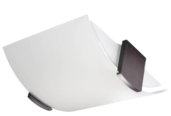 Plafon LAMPA sufitowa SL.0186 półokrągła OPRAWA szklana biała wenge