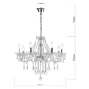 Żyrandol LAMPA wisząca CRISTALLO 8 LP-2940/8P Light prestige kryształki OPRAWA na łańcuchu chrom maria teresa przezroczysta