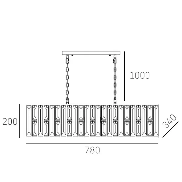 Lampa wisząca na łańcuchach Kyiv P06223CP Cosmolight cyrtsls srebrna