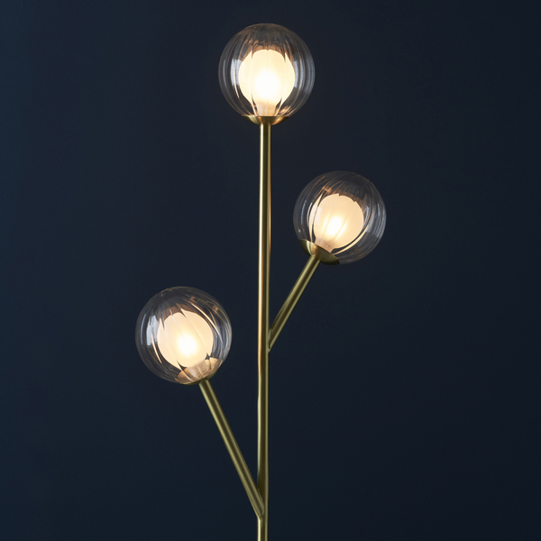 Podłogowa lampa hampton L&-196693 Light& gałązki balls mosiądz czarna