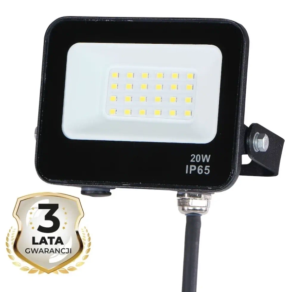 Ledowy naświetlacz ogrodowy EKN1620 LED 20W 4000K IP65 czarny