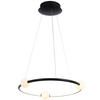 Wisząca LAMPA loft LOZANNA PND-20112035-1A-BL Italux metalowa OPRAWA okrągła LED 36W 3000K zwis pierścień ring kule balls czarne