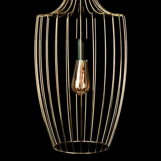 LAMPA wisząca LUKSOR L 8850 Nowodvorski industrialna OPRAWA klatka metalowa drut złoty