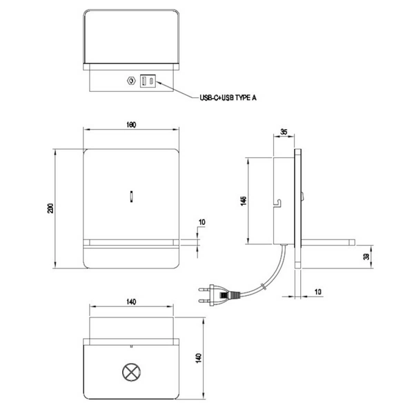 Lampa ścienna sypialniana FAIRFIELD 248670131 Trio LED 9W 3000K biały