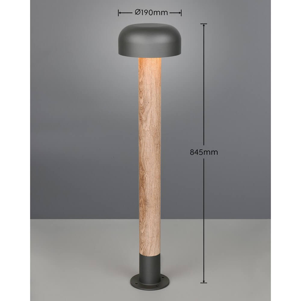 Ogrodowy słupek grzybek FRASER 462560135 metalowy IP54 szary