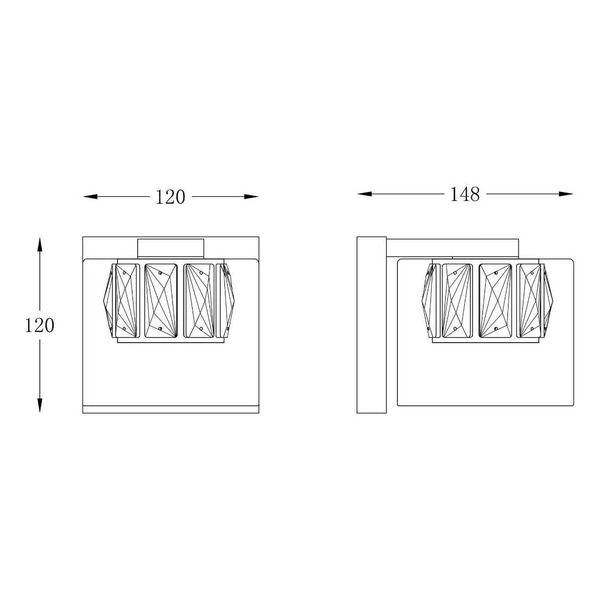 Kryształowy kinkiet GEM W0389-01A-F7AC LED 5W 3000K przezroczysty złoty