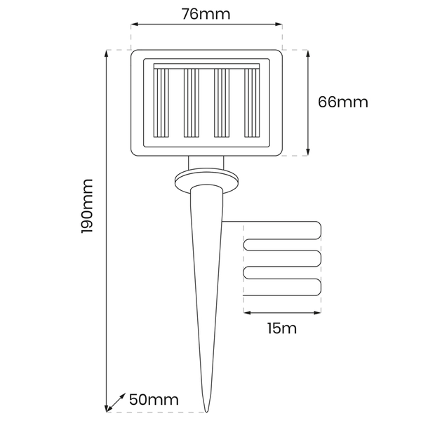 Girlanda solarna Micro EKO0624 LED 0,06W 3000K IP44 15m czarna