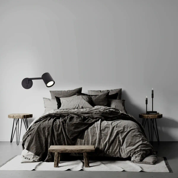 Kinkiet ścienny regulowany Snow LP-731N/1WL BK z włącznikiem czarny