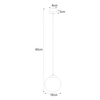 Zwisająca lampa Elmo K-5311 Kaja kulka metalowa szklana biała złota