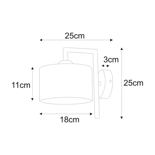Lampa ścienna Simone K-4324 materiałowa do sypialni czarna