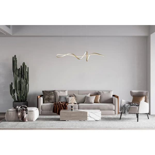 Designerska lampa wisząca Mila PND-23523-GD LED 40W 3000-6000K złota