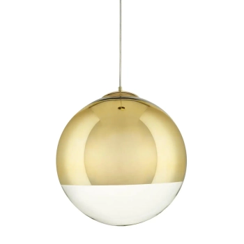 Zwisowa lampa kula Flash MP1238-400 gold Step lustrzana do salonu złota