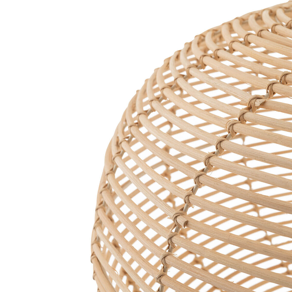 Wisząca lampa Rattan 11155 pleciona gniazdo siatka metalowa drewniana biała