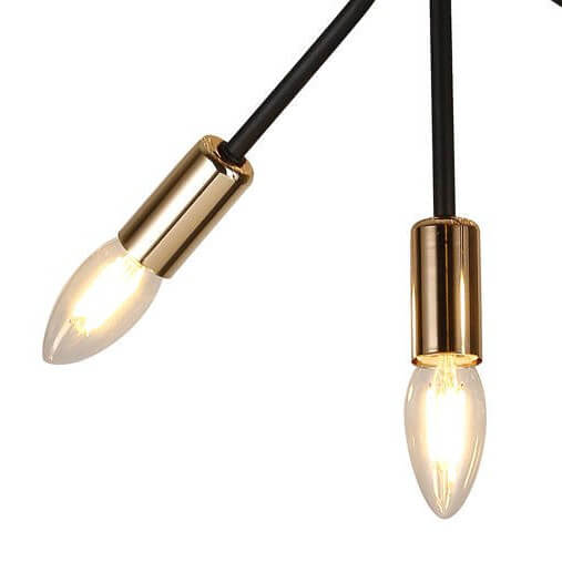 Loftowa lampa sufitowa Tiara 33-78032 świecznikowa złota czarna
