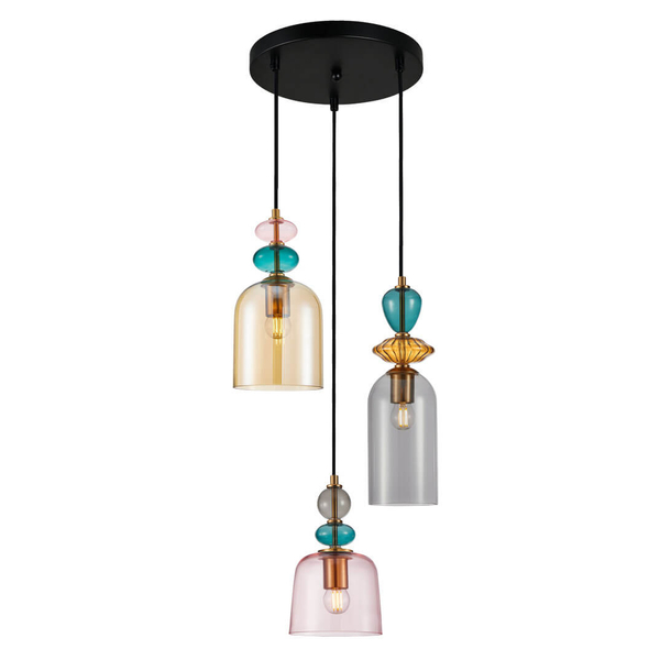 Kaskadowa lampa wisząca Namos PND-27092-3A-MC-BRO do jadalni multikolor