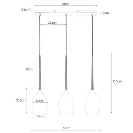 Wisząca lampa nad wyspę SALUT 106808 Markslojd szklane białe klosze czarna