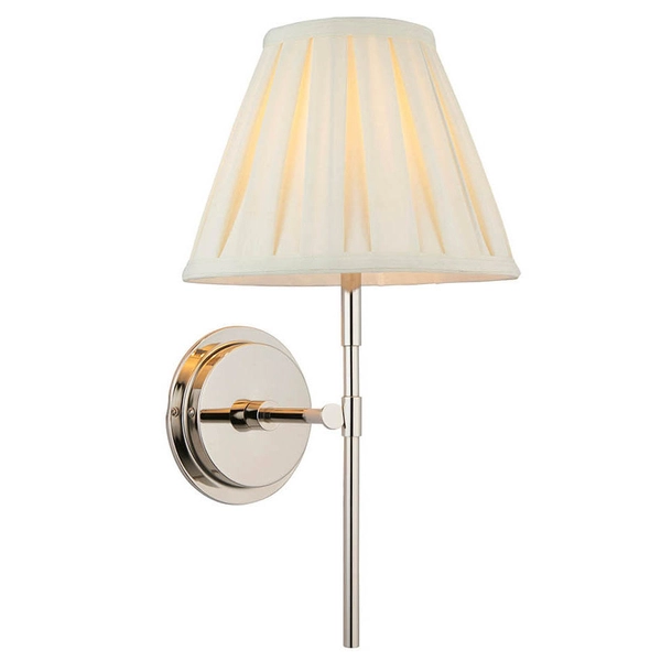 Ścienna lampa do jadalni Rennes & Carla 103356 tkaninowa nikiel kremowa