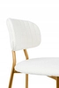 Krzesło tapicerowane FABIOLA BOUCLE KH1201100126 białe złote