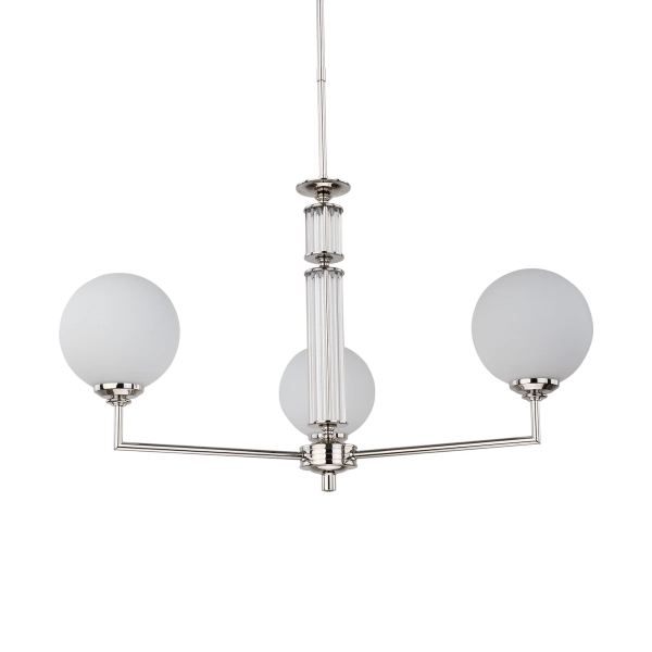 Potrójna lampa wisząca Artu Glass ART-ZW-3 (N) G szklana biała nikiel