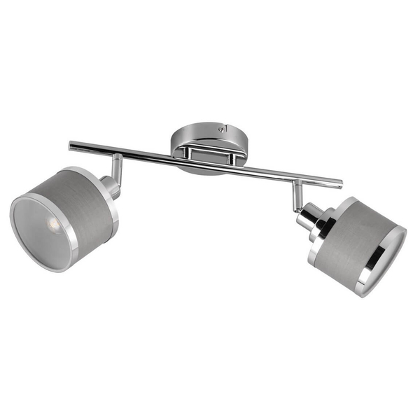 Materiałowa lampa sufitowa Arosa 812100206 do pokoju srebrna chrom